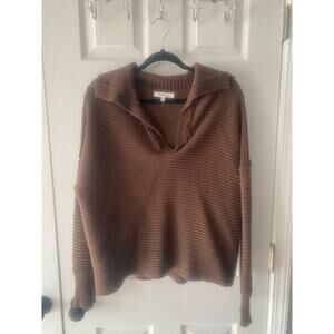 NWOT Grey Bandit Brown Collared Sweater Size Small/Medium‎